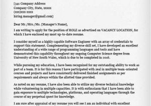 Cover Letter for software Developer Internship Engineering Cover Letter Templates Resume Genius