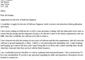 Cover Letter for software Developer Position software Engineer Cover Letter Example Icover org Uk