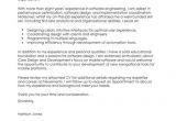 Cover Letter for software Developer Position software Engineer Cover Letter Template Cover Letter