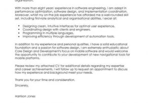 Cover Letter for software Developer Position software Engineer Cover Letter Template Cover Letter