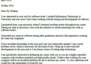 Cover Letter for software Test Engineer Cover Letter Example Cover Letter Example software