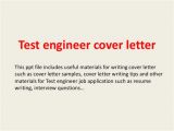 Cover Letter for software Test Engineer Test Engineer Cover Letter