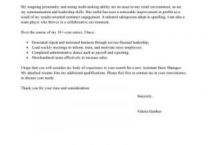 Cover Letter for Store associate Best Retail assistant Store Manager Cover Letter Examples