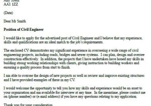 Cover Letter for Structural Engineer Position Civil Engineer Cover Letter Example Cover Letter