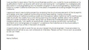 Cover Letter for Structural Engineer Position Structural Engineer Cover Letter Sample Cover Letter