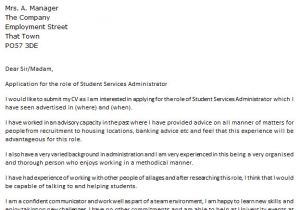 Cover Letter for Student Affairs Position Student Services Administrator Cover Letter Example