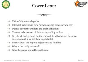 Cover Letter for Submitting Paper to Journal How to Write Cover Letter Journal Submission