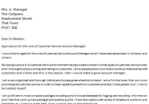 Cover Letter for Supervisor Position Customer Services Cover Letter Example for Customer Service Supervisor