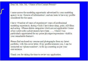 Cover Letter for Talent Agency Sample Cover Letter for Modeling Opportunities Get Your