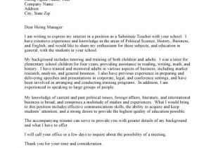 Cover Letter for Teaching Position at University Letter Of Interest for University Teaching Position