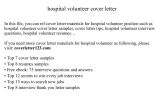 Cover Letter for Volunteer Position In Hospital Hospital Volunteer Cover Letter