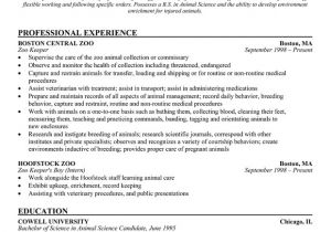Cover Letter for Working with Animals Zoo Keeper Sample Resume A Zookeepers Life Pinterest
