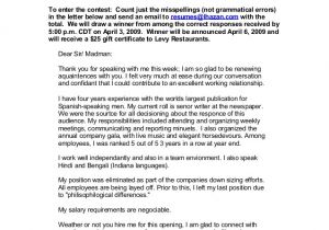 Cover Letter for Writing Contest Cover Letter Misspellings Contest