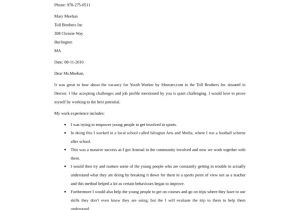 Cover Letter for Youth Worker Position Basic Youth Worker Cover Letter Samples and Templates