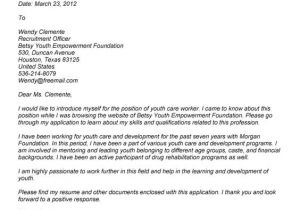 Cover Letter for Youth Worker Position Pinterest the World S Catalog Of Ideas