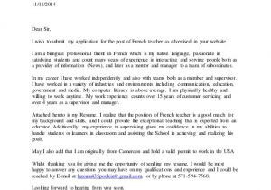 Cover Letter In French Examples Cover Letter French Teacher
