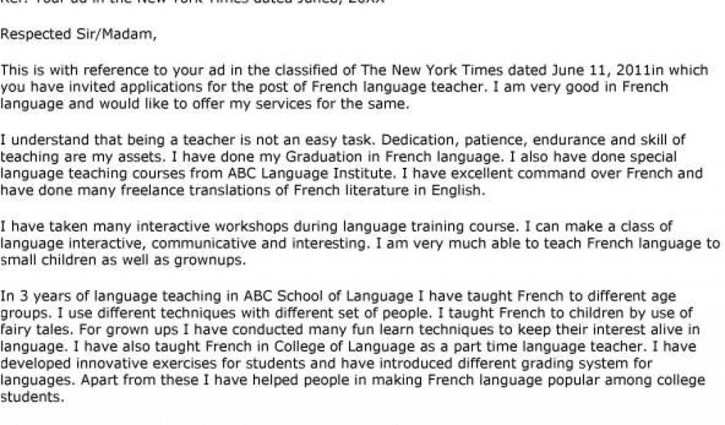 cover letter in france