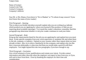 Cover Letter Inquiry About Employment Possibilities Sample Cover Letter Cover Letter Examples General Inquiry