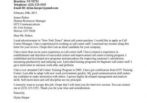 Cover Letter Sample for Call Center Agents Call Center Supervisor Cover Letter Sample