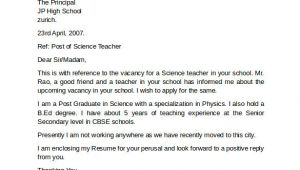 Cover Letter Samples for Teaching Positions 10 Teacher Cover Letter Examples Download for Free