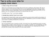 Cover Letter Supply Chain Internship Supply Chain Intern Cover Letter