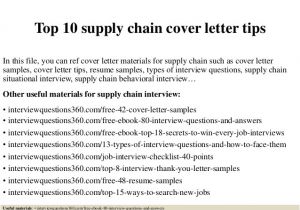 Cover Letter Supply Chain Internship top 10 Supply Chain Cover Letter Tips