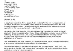 Cover Letter to A Publisher Following are the List Of Publishing Cover Letters