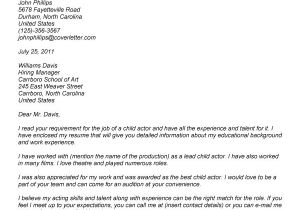 Cover Letter to Casting Director Cover Letter for Casting Director Examples