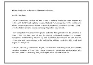 Cover Letter to Show Interest In Job Restaurant Manager Cover Letter Sample Pdf