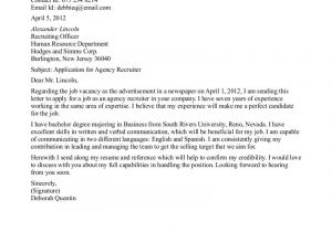 Cover Letter to Staffing Agency Sample Cover Letter to Staffing Agency the Letter Sample