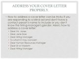 Cover Letter when You Know the Hiring Manager Writing A Cover Letter Tips and Instructions Ppt Video