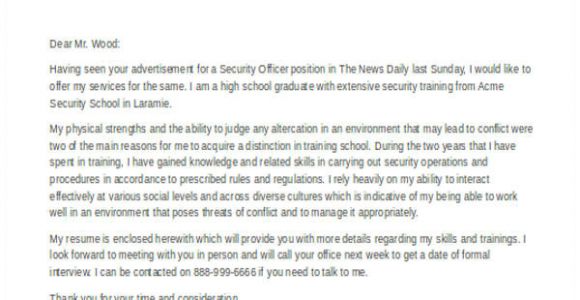 Cover Letters for Beginners Security Guard Cover Letter 9 Free Word Pdf format