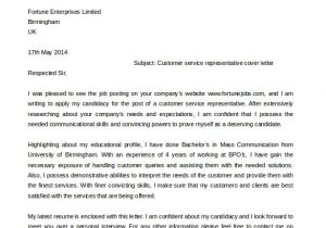 Cover Letters for Customer Service Representative Jobs 35 Awesome Cover Letter Examples Over the Web