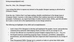 Cover Letters for Graphic Designers Graphic Designer Cover Letter Samples Resume Genius