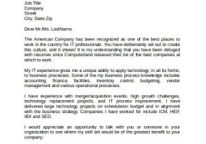 Cover Letters for It Professionals Information Technology Cover Letter Template 8 Download
