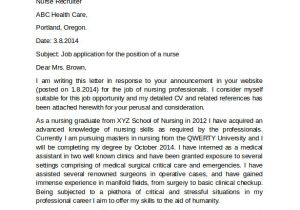 Cover Letters for Nursing Students 8 Nursing Cover Letter Templates to Download Sample