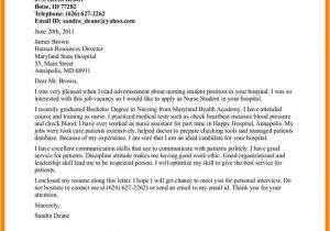 Cover Letters for Nursing Students Nursing Student Cover Letters Letter Of Recommendation