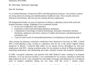 Cover Letters for Pharmacy Technicians Pharmacy Technician Letter format Samplebusinessresume