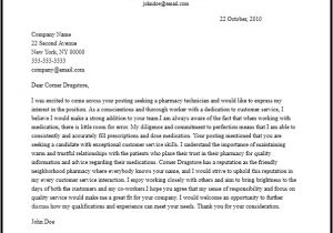 Cover Letters for Pharmacy Technicians Professional Pharmacy Technician Cover Letter Sample