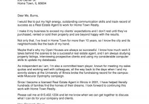 Covering Letter for Estate Agent Job Real Estate Agent Cover Letter