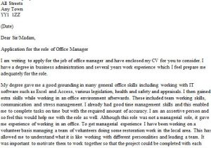 Covering Letter for Office Administrator Office Manager Cover Letter Sample Lettercv Com