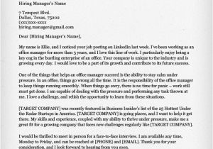 Covering Letter for Office Administrator Office Manager Cover Letter Sample Resume Companion
