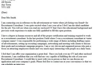Covering Letter for Recruitment Consultant Recruitment Consultant Cover Letter Example In Cover