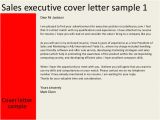 Covering Letter for Sales Executive Sales Executive Cover Letter