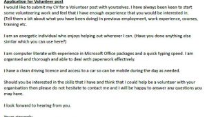 Covering Letter for Volunteer Work Application Letter to Be A Volunteer Help Dissertation