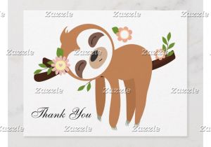 Create A Thank You Card Sloth Cute Thank You Card Zazzle Com Cute Thank You