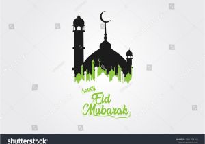 Create Eid Card with Name Eid Mubarak Design Background Vector Illustration for