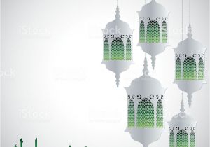 Create Eid Card with Name Lanterneid Mubarak Gesegnet Eid Im Vektorformat Stock Vektor