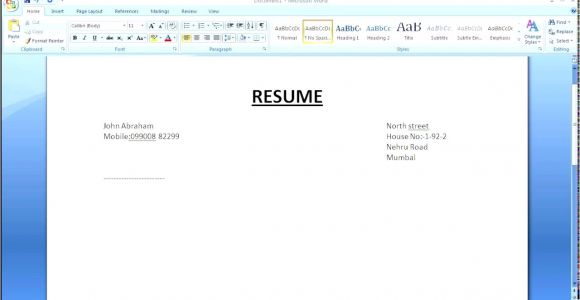 Create Resume format Word Simple Resume In Microsoft Word Youtube