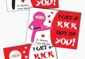 Create Valentine Card with Photo Ninja Valentines Cards for Kids Printable Karate Valentine